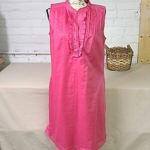 - Lands End 100% Cotton Shift Dress Size  8 Fushia Pink